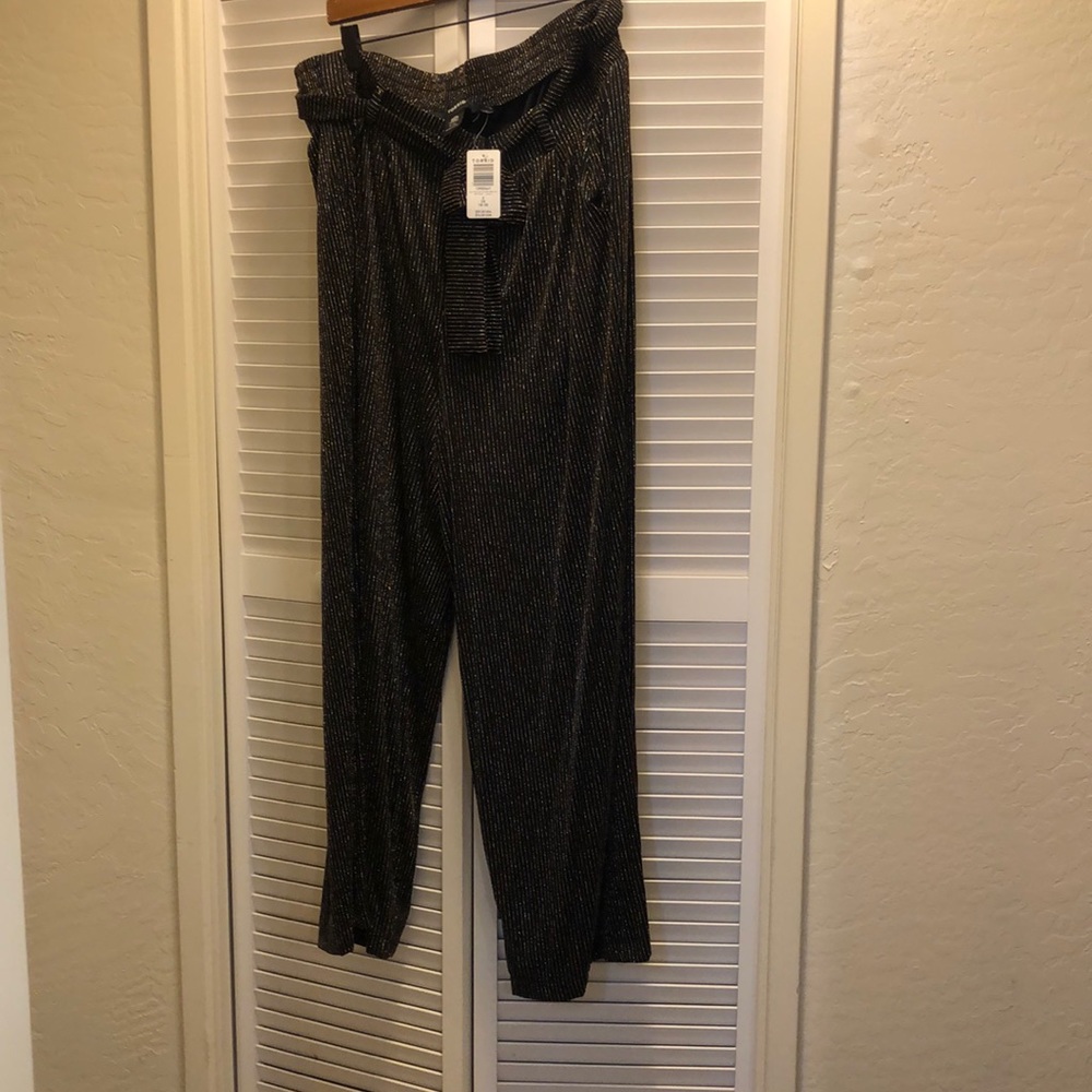 Torrid Black And Gold Wide Leg Pants
